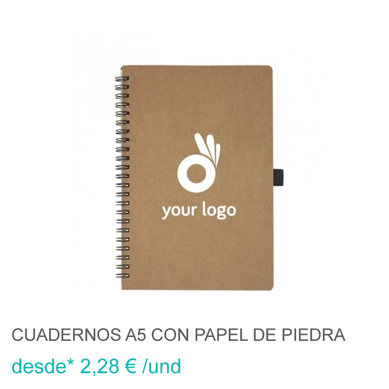 Cuadernos A5 con papel de piedra